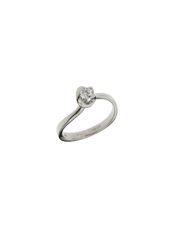 Dimiourgiko Vildiridis Single Stone from White Gold 18K with Diamond