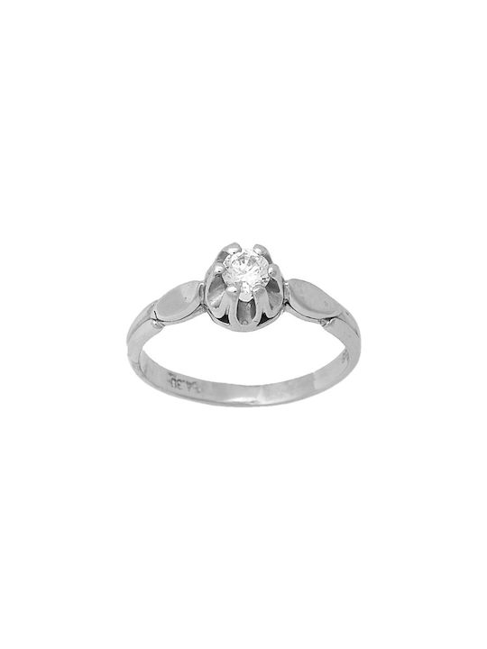 Kontopoulos Single Stone from White Gold 14K