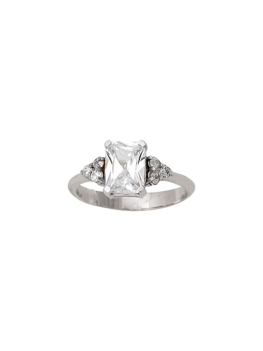 Kontopoulos Single Stone from White Gold 14K