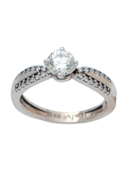 Kontopoulos Single Stone from White Gold 14K