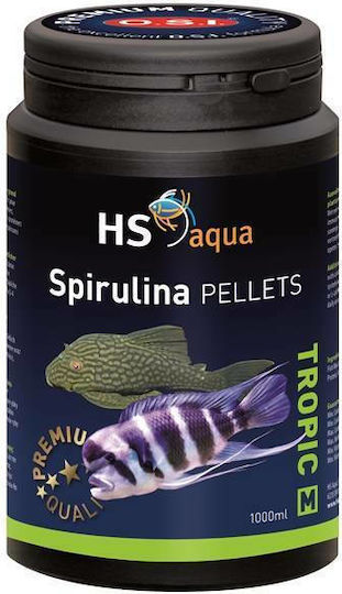 HS Aqua Τροφή για Τροπικά Ψάρια σε Κόκκους με Σπιρουλίνα 1000ml