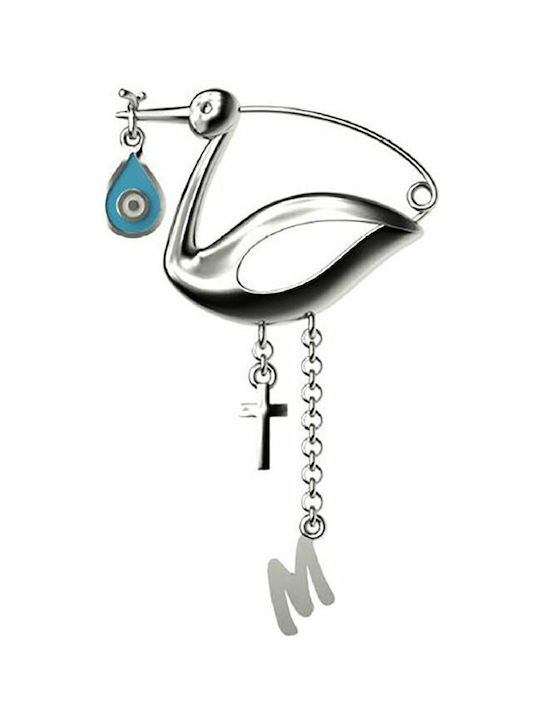 Paraxenies Child Safety Pin made of Silver with Cross for Boy