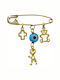 Roloi Kaliamanis Child Safety Pin made of Gold 14K with Cross for Boy