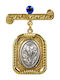 Roloi Kaliamanis Child Safety Pin made of Gold and White Gold 14K with Icon of the Virgin Mary