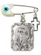 Roloi Kaliamanis Child Safety Pin made of White Gold 14K with Icon of the Virgin Mary