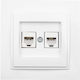 Mono Electric Διπλή Πρίζα Δικτύου RJ45 με Πλαίσιο Τύπου Cat6 σε Λευκό Χρώμα 505-001936126