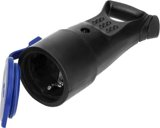 Orno Wasserdicht Stecker Weiblich Schuko mit Ring und Deckel Schwarz