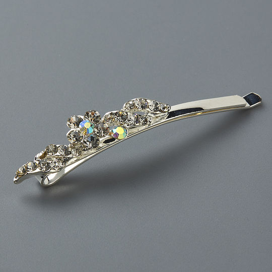 Nuova Vita 6pcs Silver Hair Pin with Flower / Strass
