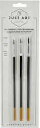 Just Art Round Paint Brush Set 3pcs