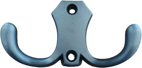 Frans Agățătoare De Perete Metalică Cu 2 Compartimente Neagră 4x2.5x4cm