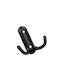 Viobrass Wall Hanger mat Metal 2 Hooks Black 6x2.5x6cm