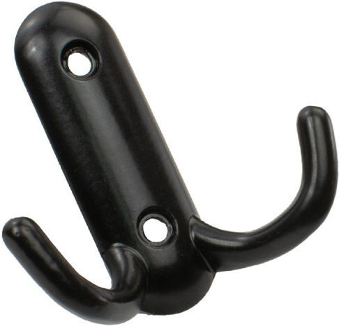 Viobrass Agațătoare de Perete Metalică cu 2 Compartimente Neagră 6x2.5x6cm