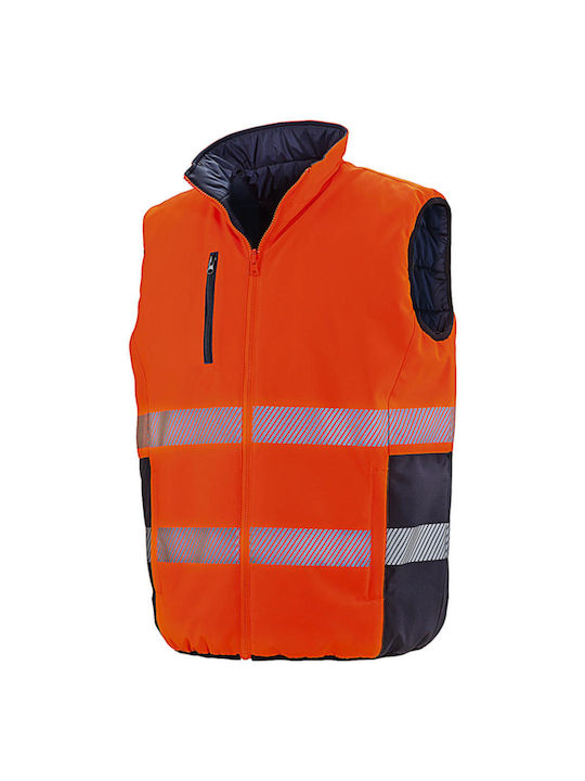 Result Veste De Lucru Pentru Bărbați Cu Benzi Reflectorizante Portocalii