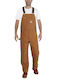 Carhartt Bib Overall Work Coveralls Dungarees Cotton Brown