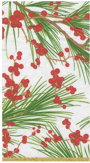 Caspari Set of Christmas Napkins Disposable L19.8xW10.8cm. 15pcs