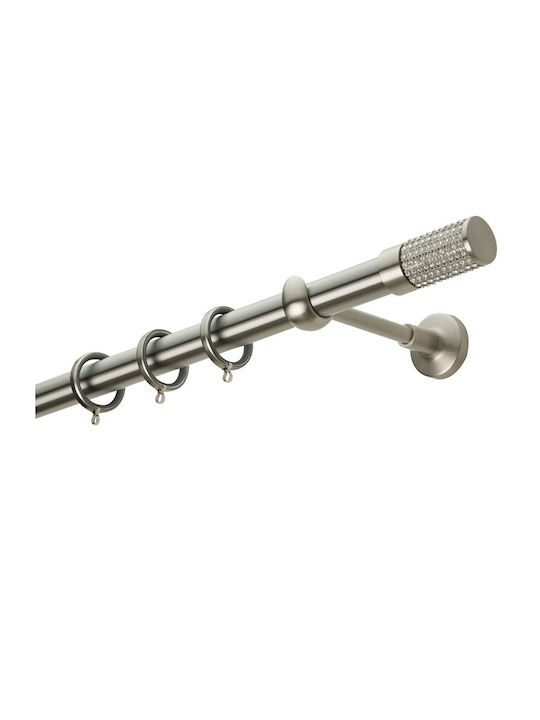 Zogometal Metallisch Vorhangstange E4133 Einfach Φ25mm 40cm Silber
