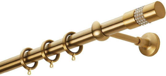 Zogometal Metallisch Vorhangstange E4134 Einfach Φ25mm 40cm Gold