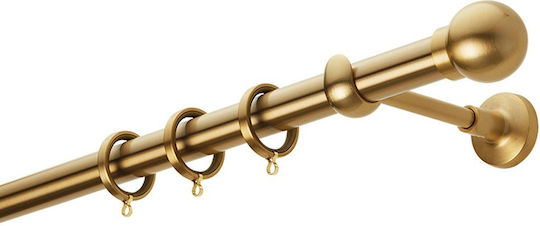 Zogometal Metallic Curtain Pole E0058 Single Φ25mm 40cm Gold