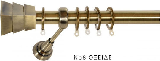 Import Hellas Metallisches Vorhangstange Nr8 Einzeln Φ25mm 140cm Bronze 7451