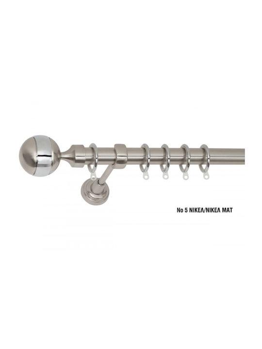 Import Hellas Metallic Curtain Pole No5 Single Φ25mm 200cm Silver