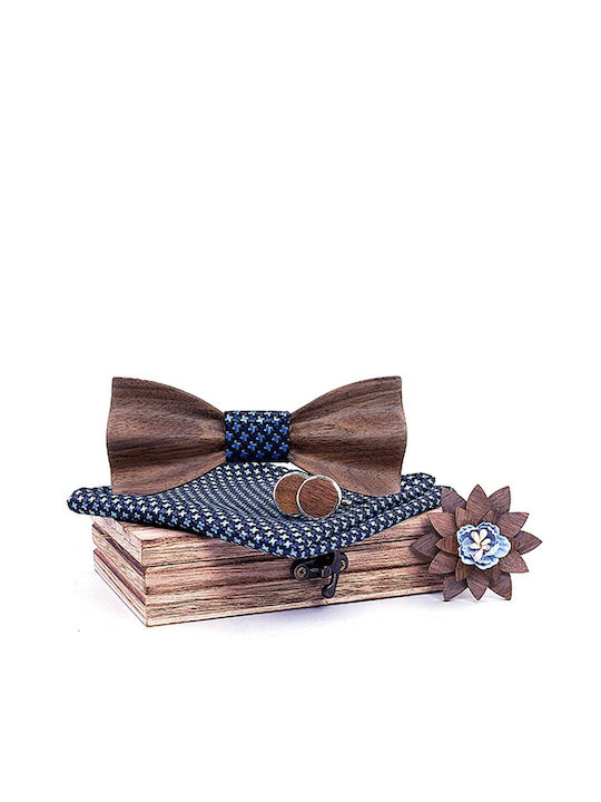 Legend Accessories Wooden Bow Tie Set with Pin,...