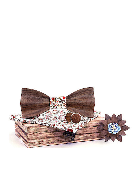Legend Accessories Wooden Bow Tie Set with Cuff...