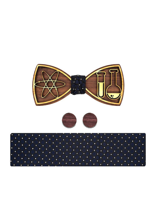 Legend Accessories Wooden Bow Tie Set with Cuff...