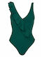 G Secret One-Piece Swimsuit with Padding Green