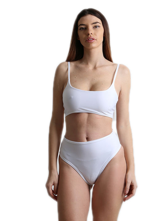 Chica Bikini Set Sports Bra & Slip Bottom White