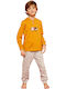 Noidinotte Set Top & Bottom Kids Winter Cotton Pyjamas Orange