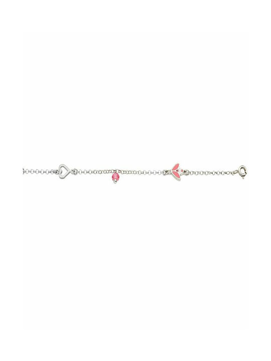 Paraxenies Kids Silver Chain Bracelet with Heart for Girl