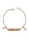 Kiriakos Gofas Kids Bracelet ID from Gold-plated Silver with Stones