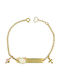 Kiriakos Gofas Kids Bracelet ID from Gold-plated Silver with Stones