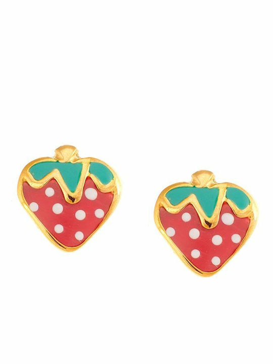 Paraxenies Gold Plated Silver Studs Kids Earrings