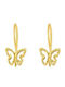 Paraxenies Gold Plated Kids Earrings Pendants Butterflies from Silver