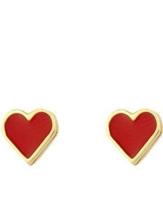 Paraxenies Gold Plated Kids Earrings Studs Hearts from Silver