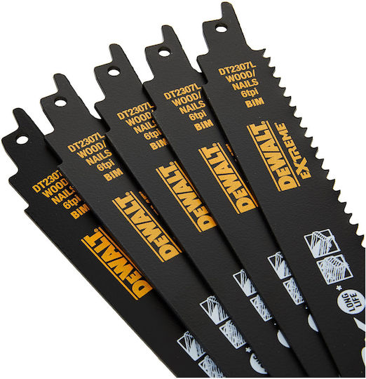 DEWALT DT2307L Jig Saw Blades for Wood 228mm 5 Pieces