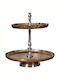 Inox Εταζέρα 2 Ορόφων Χρυσή Ø41xY46cm