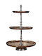 Inox Dessert Tower Stand with 3 Tiers Gold Ø46cmxY70cm