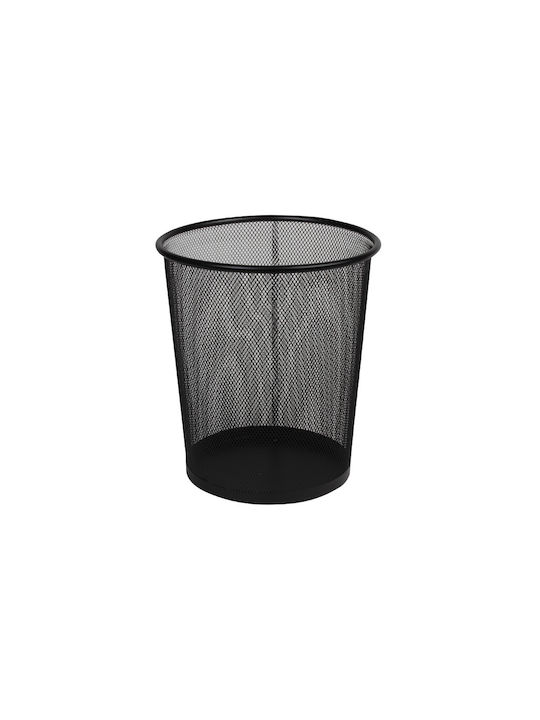 Keskor Office Metal Waste Bin Black 23.5x23.5x26cm