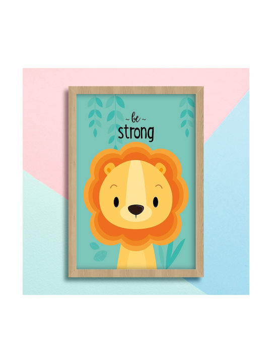 Παιδικό Κάδρο Be Strong από Ξύλο 32x23εκ.