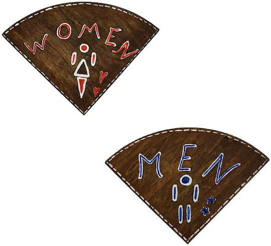 Nakaro Wood WC-Schild Männer / Frauen 18x25cm ΚΑΡ-424