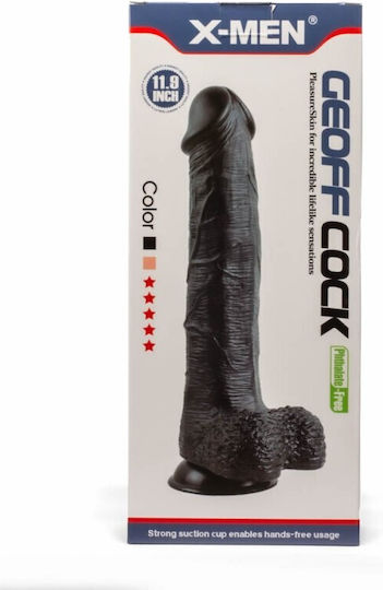 X-Men dildo Glass Dildo with Balls and Suction Cup 30cm