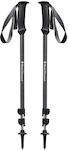 Black Diamond Pair of Telescopic Aluminum Trekking Poles with 3 Sections Trail Explorer Black 531gr