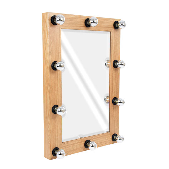 GloboStar Καθρέπτης Μακιγιάζ Τοίχου με Φως 60x90cm Μπεζ