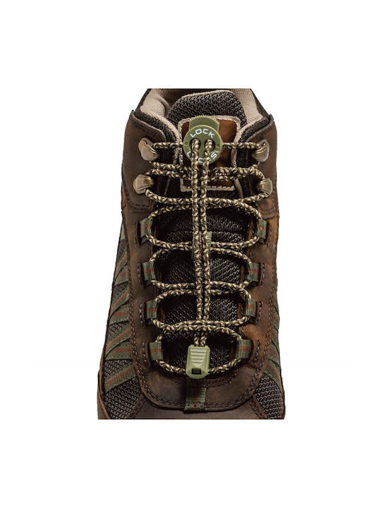 Lock Laces Връзки за Обувки Гуми Кафяв 2бр 162см