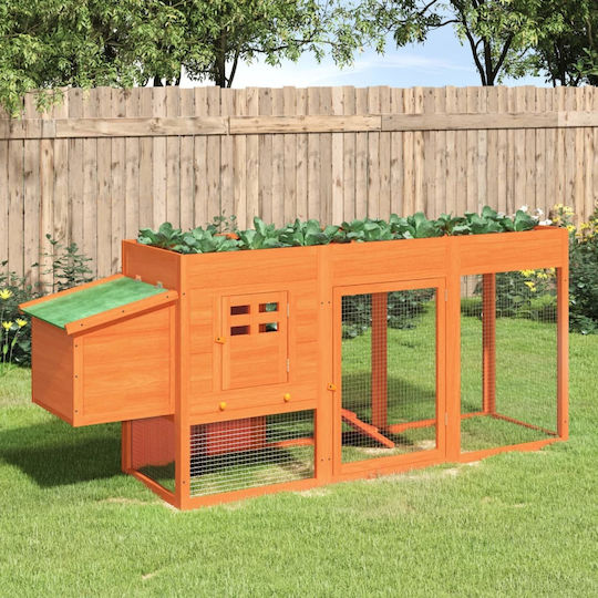 vidaXL Wooden Poultry Coop L2.04 x W0.84 x H0.5m