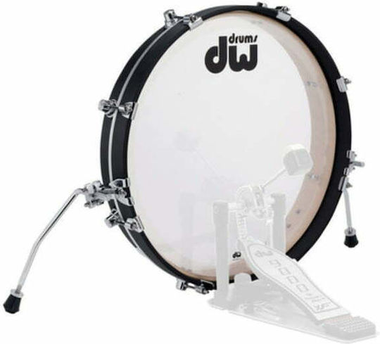 DW Drums Модел на бас барабани 20" x 2.5" Плосък черен цвят