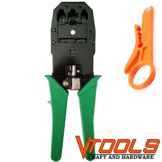 Vtools Ethernet Internet Cable Crimping Plier RJ11, RJ45 with Cable Cutter