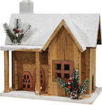 Illuminated Christmas Decorative Wood House Multicolour